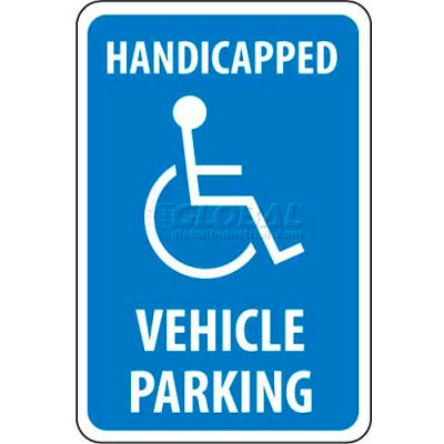 NMC TM10G panneau de signalisation, handicapé stationnement des véhicules, 18 "X 12", blanc/bleu