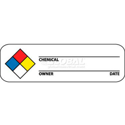 Étiquettes d’avertissement du danger WOL3 NMC, 1 "X 3", rouge/jaune/blanc/bleu, PSP