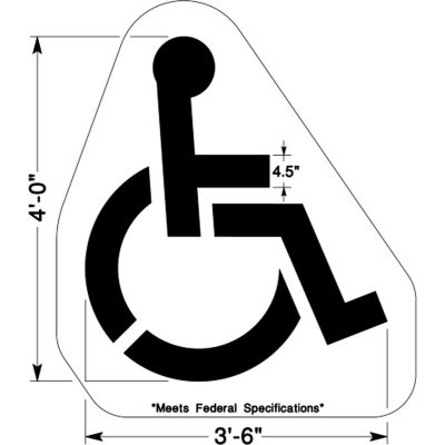 Newstripe Grand Symbole handicap, 1/8 » Épaisseur, PolyTough, Plastique, Blanc