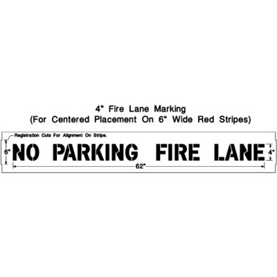 Newstripe 4 » NO PARKING FIRE LANE, 1/8 » Thick, PolyTough, Plastic, White