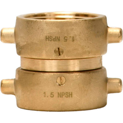 Adaptateur de lug de goupille de tuyau d’incendie, 1-1/2 » Swivel femelle NPSH x 1-1/2 » Swivel femelle NPSH, laiton