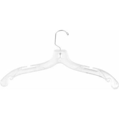 NAHANCO 500WW robe Hanger-Heavy Weight W/rondelle, 17" L, plastique-CL, Pkg Qty 100
