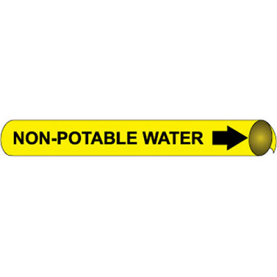 Marqueur de tuyau NMC™ préenroulé et à sangle, eau non potable, convient 1-1/8 » - 2-3/8 » Pipe Dia.