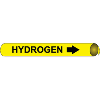 Marqueur de tuyau NMC™ pré-enroulé et à sangle, hydrogène, convient à 2-1/2 » - 3-1/4 » Pipe Dia.
