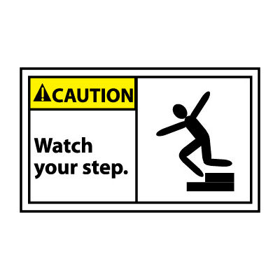 Étiquettes de Machine graphique - Attention Watch Your Step
