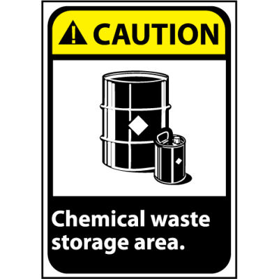 Caution Sign 14x10 Aluminum - Chemical Waste Storage Area