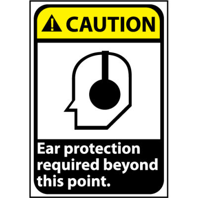 Caution Sign 14x10 Rigid Plastic - Ear Protection Required