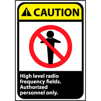 Caution Sign 14x10 Vinyl - High Level Radio Frequency