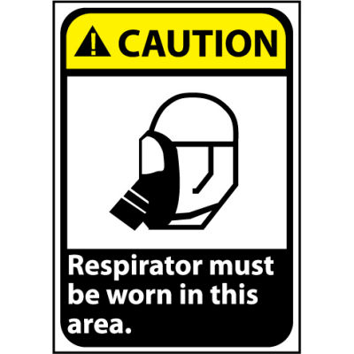 Écriteau d’avertissement 14x10 en plastique rigide - Respirator Must Be Worn