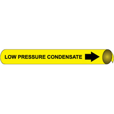 Marqueur de tuyau NMC™ pré-enroulé et à sangle, condensat basse pression, convient à 3-3/8 po - 4-1/2 » Pipe Dia.