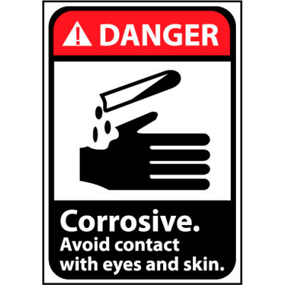 Danger Sign 10x7 Vinyl - Corrosive Avoid Contact