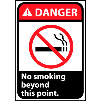 Danger signe 10 x 7 vinyle - Non fumeur au-delà de ce Point