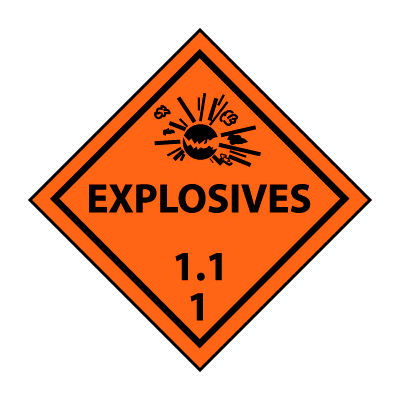 DOT Placard - Explosives 1.11