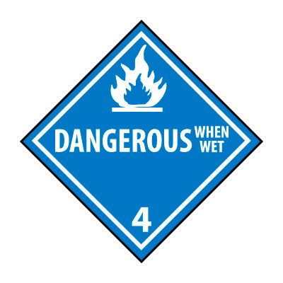 DOT Placard - Dangerous When Wet