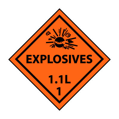 DOT Placard - Explosive 1.1L 1
