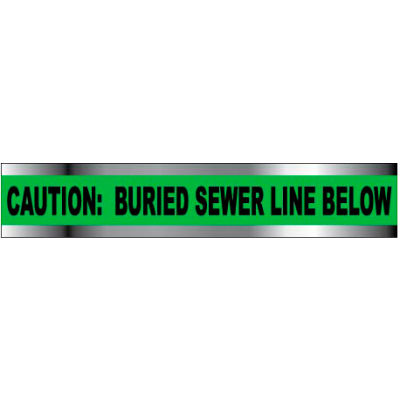 Detectable Underground Warning Tape - Caution Buried Sewer Line Below - 2"W