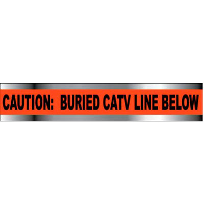 Detectable Underground Warning Tape - Caution Buried CATV Line Below - 2"W