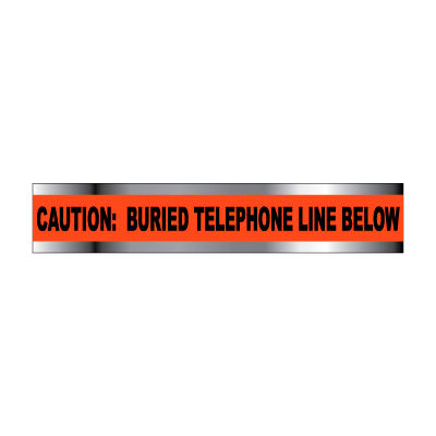 Detectable Underground Warning Tape - Caution Buried Telephone Line Below - 3"W
