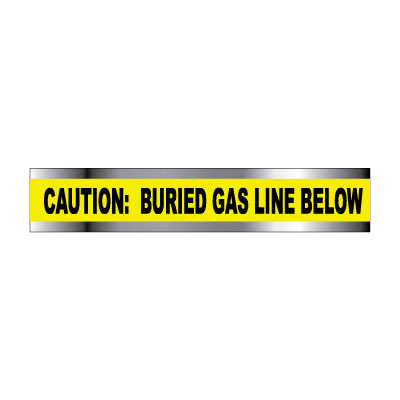 Detectable Underground Warning Tape - Caution Buried Gas Line Below - 6"W