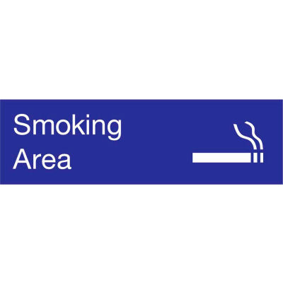 Engraved Sign - Smoking Area - Blue