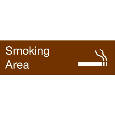 Engraved Sign - Smoking Area - Brown