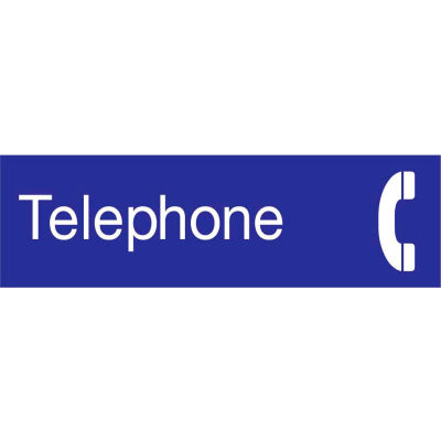 Engraved Sign - Telephone - Blue