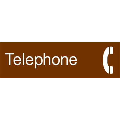 Engraved Sign - Telephone - Brown