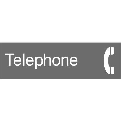 Engraved Sign - Telephone - Gray