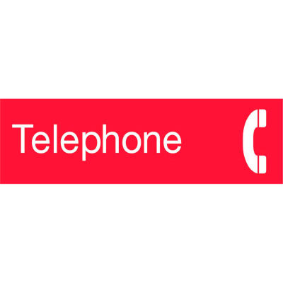 Engraved Sign - Telephone - Red