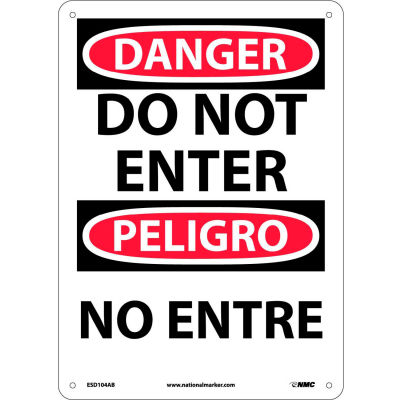 Bilingual Aluminum Sign - Danger Do Not Enter