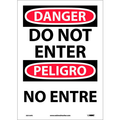 Bilingual Vinyl Sign - Danger Do Not Enter