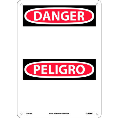 Bilingual Plastic Sign - Danger Blank