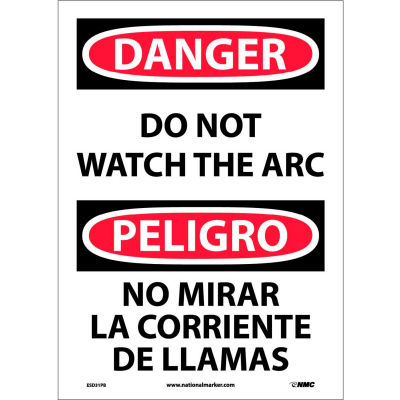 Bilingual Vinyl Sign - Danger Do Not Watch The Arch