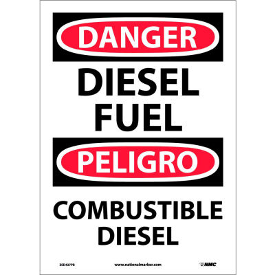 Bilingual Vinyl Sign - Danger Diesel Fuel
