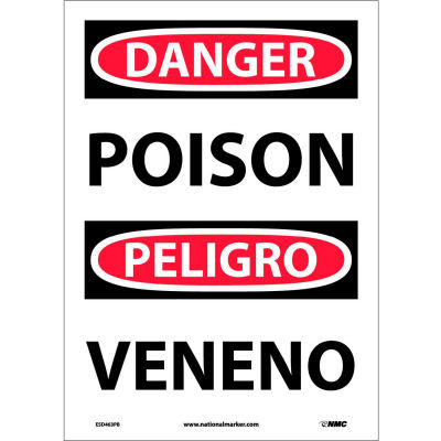 Bilingual Vinyl Sign - Danger Poison