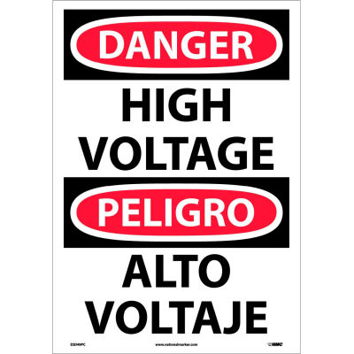 Bilingual Vinyl Sign - Danger High Voltage