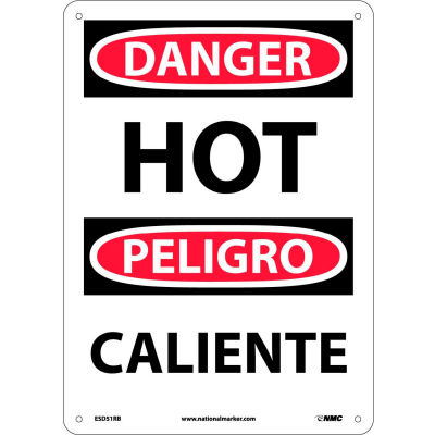 Bilingual Plastic Sign - Danger Hot