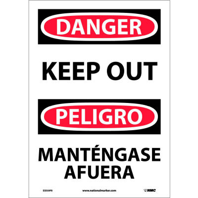Bilingual Vinyl Sign - Danger Keep Out