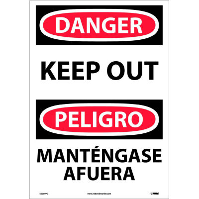 Bilingual Vinyl Sign - Danger Keep Out