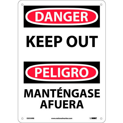 Bilingual Plastic Sign - Danger Keep Out