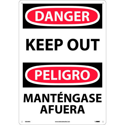 Bilingual Plastic Sign - Danger Keep Out