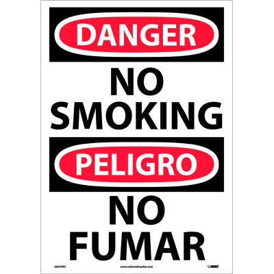 Bilingual Vinyl Sign - Danger No Smoking