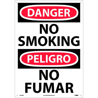 Bilingual Plastic Sign - Danger No Smoking