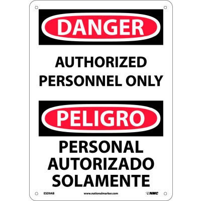 Panneau bilingue en aluminium - Danger le Personnel autorisé seulement