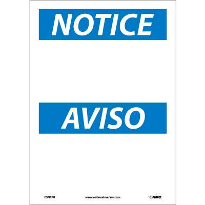 Bilingual Vinyl Sign - Notice Blank