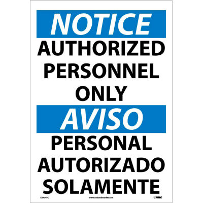 Bilingual Vinyl Sign - Notice Authorized Personnel Only