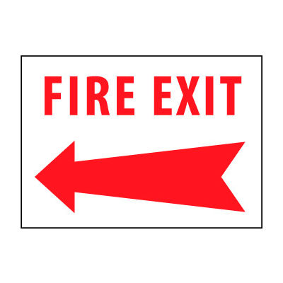 Fire Safety Sign - Fire Exit with Left Arrow - Aluminum