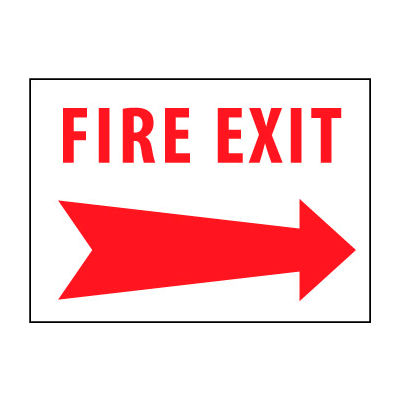 Fire Safety Sign - Fire Exit with Right Arrow - Aluminum