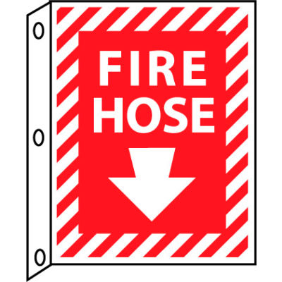 Fire Flange Sign - Fire Hose with Down Arrow