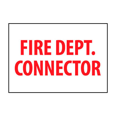 Fire Safety Sign - Fire Department Connector - Plastic